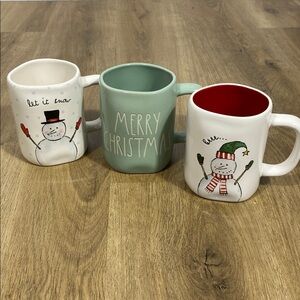 3 Rae Dunn Artisan Collection by Magenta Christmas mugs